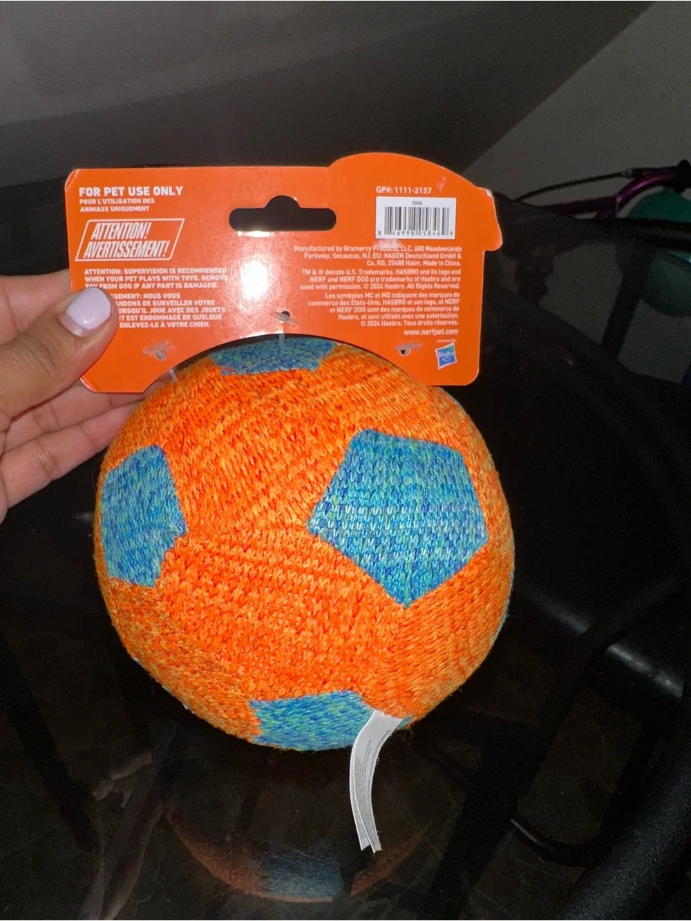Nerf Dog Squeak & Bounce Orange and Blue Dog Toy